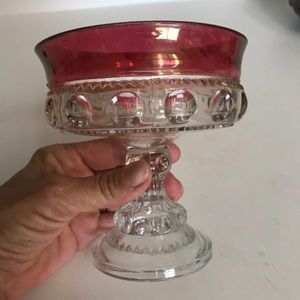 Color glass serving dish